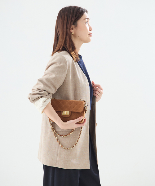 journal standard L'essage（ジャーナルスタンダードレサージュ）の「リノオックス Vネックジャケット（ノーカラージャケット・レディース・ブラック/アイボリー・FREE）」の14枚目の写真