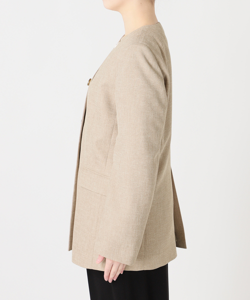 journal standard L'essage（ジャーナルスタンダードレサージュ）の「リノオックス Vネックジャケット（ノーカラージャケット・レディース・ブラック/アイボリー・FREE）」の16枚目の写真