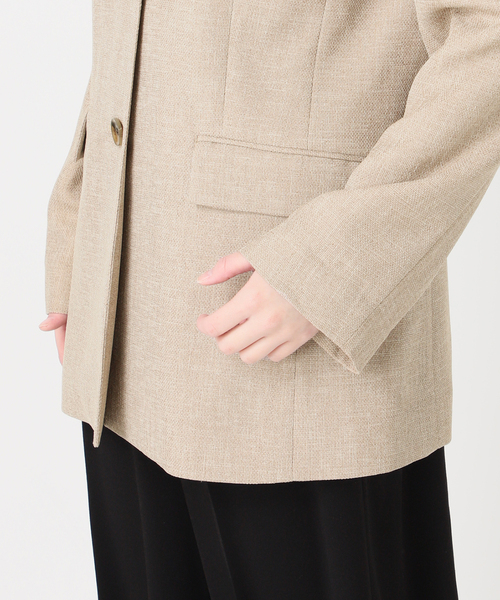 journal standard L'essage（ジャーナルスタンダードレサージュ）の「リノオックス Vネックジャケット（ノーカラージャケット・レディース・ブラック/アイボリー・FREE）」の20枚目の写真