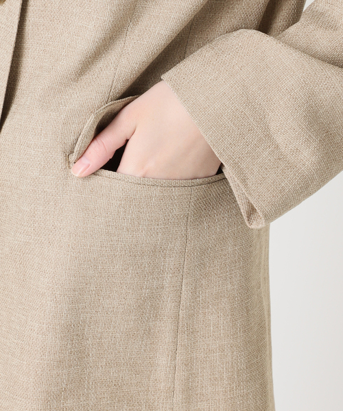 journal standard L'essage（ジャーナルスタンダードレサージュ）の「リノオックス Vネックジャケット（ノーカラージャケット・レディース・ブラック/アイボリー・FREE）」の21枚目の写真