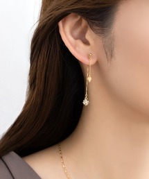 Cream dot.（クリームドット）の「【金属アレルギー対応】ひし形×洗練パヴェのバックキャッチイヤリング/ピアス（ピアス（片耳用））」