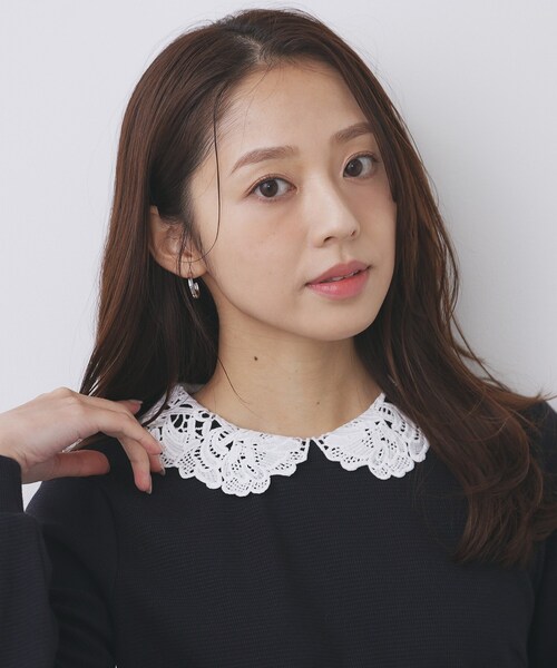 index（インデックス）の「レース衿付きピケジャージトップス【洗濯機OK】（Tシャツ/カットソー・レディース・グリーン系/ネイビー/ホワイト系5・42/40/38/36）」の11枚目の写真