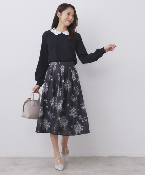 index（インデックス）の「レース衿付きピケジャージトップス【洗濯機OK】（Tシャツ/カットソー・レディース・グリーン系/ネイビー/ホワイト系5・42/40/38/36）」の12枚目の写真