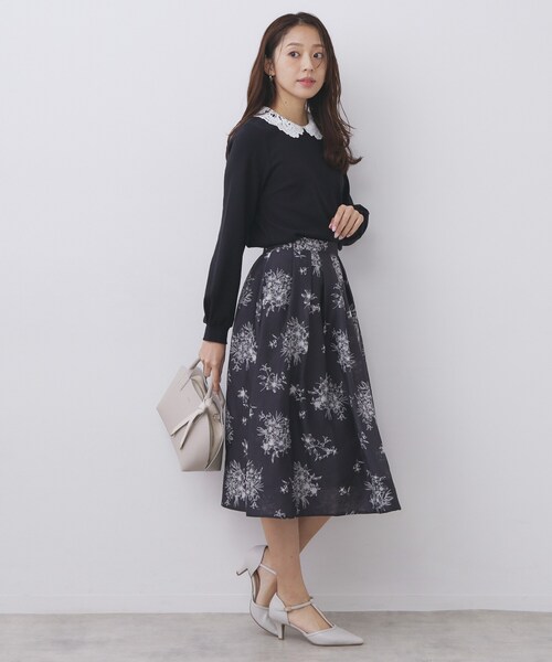 index（インデックス）の「レース衿付きピケジャージトップス【洗濯機OK】（Tシャツ/カットソー・レディース・グリーン系/ネイビー/ホワイト系5・42/40/38/36）」の13枚目の写真