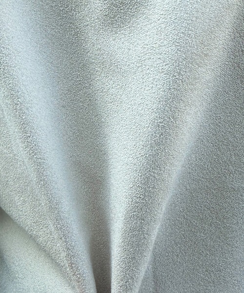 DOUBLE NAME(ダブルネーム)の「ボウタイフェイクスエードシャツ(シャツ/ブラウス・レディース・ブルー/オフホワイト・FREE)」の7枚目の写真