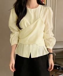 パフスリーブ ボリューム袖」に該当するシャツ/ブラウス（ノーカラー