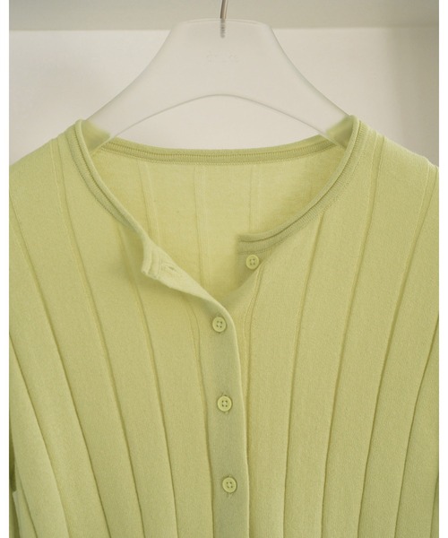 anuke（アンヌーク）の「Cotton Layered Cardigan（カーディガン/ボレロ・レディース・ライトグリーン/チャコールグレー・FREE）」の6枚目の写真