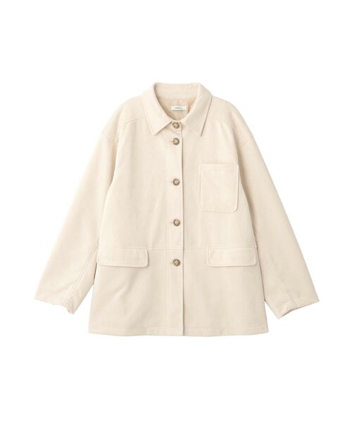 earth music&ecology（アースミュージックアンドエコロジー）の「CPOシャツジャケット（ブルゾン・レディース・ブラック/ホワイト系その他2/ブラウン・FREE）」の5枚目の写真