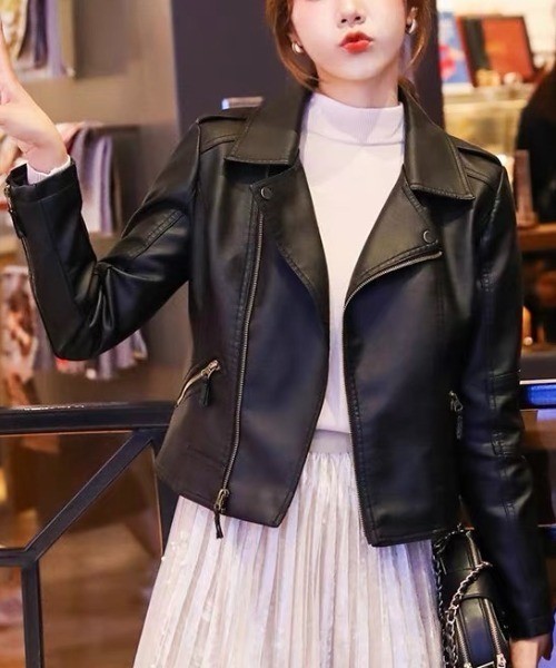 gossip!ロサンゼルス(ゴシップロサンゼルス)の「合成皮革ショート丈 ライダースジャケット(ライダースジャケット・レディース・ブラック・L/S/M/XL/XXL/3XL)」の5枚目の写真
