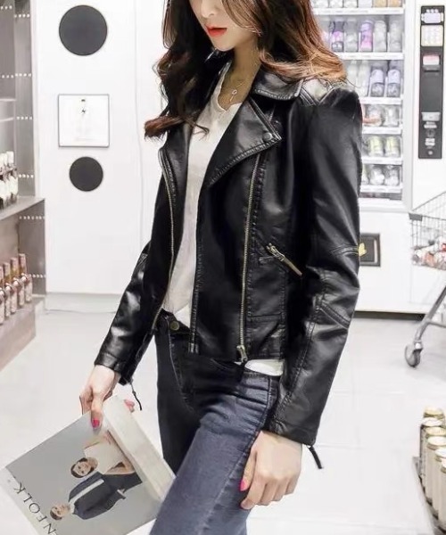 gossip!ロサンゼルス(ゴシップロサンゼルス)の「合成皮革ショート丈 ライダースジャケット(ライダースジャケット・レディース・ブラック・L/S/M/XL/XXL/3XL)」の14枚目の写真