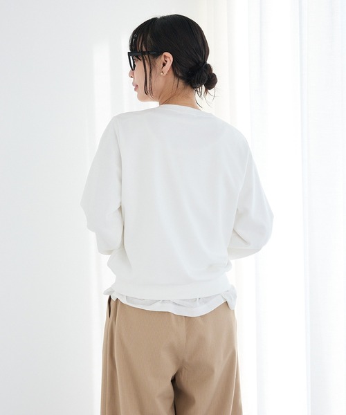 CRAFT STANDARD BOUTIQUE(クラフトスタンダードブティック)の「ミニ裏毛ツイストプルオーバー◆(スウェット・レディース・ライトピンク/オフホワイト/杢グレー・FREE)」の15枚目の写真