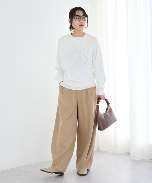 CRAFT STANDARD BOUTIQUE(クラフトスタンダードブティック)の「ミニ裏毛ツイストプルオーバー◆(スウェット・レディース・ライトピンク/オフホワイト/杢グレー・FREE)」の17枚目の写真