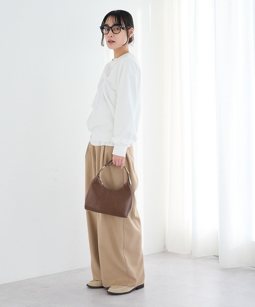 CRAFT STANDARD BOUTIQUE(クラフトスタンダードブティック)の「ミニ裏毛ツイストプルオーバー◆(スウェット・レディース・ライトピンク/オフホワイト/杢グレー・FREE)」の20枚目の写真