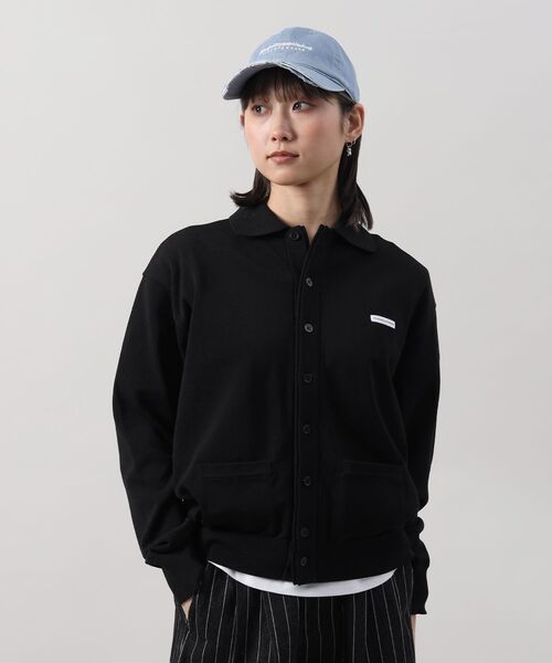 FFEIN(フェイン)の「【FFEIN(フェイン)】ワンポイント襟付きダブルリブニットカーディガン / ニット カーディガン ダブルリブ ポケット(カーディガン/ボレロ・メンズ・ブラック/ミント/ネイビー/ライトグレー・SMALL/MEDIUM/LARGE)」の10枚目の写真