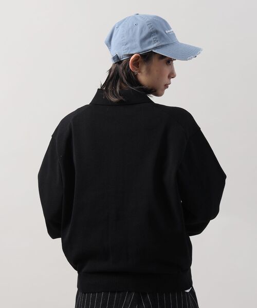 FFEIN(フェイン)の「【FFEIN(フェイン)】ワンポイント襟付きダブルリブニットカーディガン / ニット カーディガン ダブルリブ ポケット(カーディガン/ボレロ・メンズ・ブラック/ミント/ネイビー/ライトグレー・SMALL/MEDIUM/LARGE)」の12枚目の写真