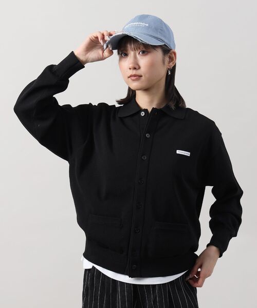 FFEIN(フェイン)の「【FFEIN(フェイン)】ワンポイント襟付きダブルリブニットカーディガン / ニット カーディガン ダブルリブ ポケット(カーディガン/ボレロ・メンズ・ブラック/ミント/ネイビー/ライトグレー・SMALL/MEDIUM/LARGE)」の14枚目の写真