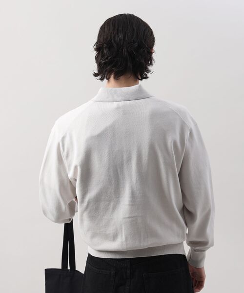 FFEIN(フェイン)の「【FFEIN(フェイン)】ワンポイント襟付きダブルリブニットカーディガン / ニット カーディガン ダブルリブ ポケット(カーディガン/ボレロ・メンズ・ブラック/ミント/ネイビー/ライトグレー・SMALL/MEDIUM/LARGE)」の16枚目の写真
