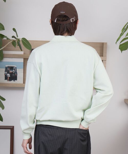 FFEIN(フェイン)の「【FFEIN(フェイン)】ワンポイント襟付きダブルリブニットカーディガン / ニット カーディガン ダブルリブ ポケット(カーディガン/ボレロ・メンズ・ブラック/ミント/ネイビー/ライトグレー・SMALL/MEDIUM/LARGE)」の20枚目の写真