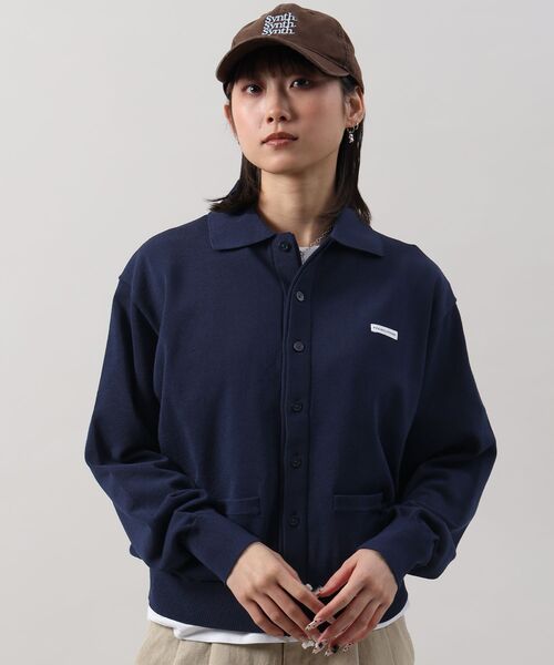FFEIN(フェイン)の「【FFEIN(フェイン)】ワンポイント襟付きダブルリブニットカーディガン / ニット カーディガン ダブルリブ ポケット(カーディガン/ボレロ・メンズ・ブラック/ミント/ネイビー/ライトグレー・SMALL/MEDIUM/LARGE)」の21枚目の写真