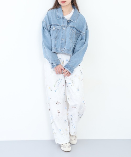 FUNALIVE(ファンアライブ)の「花柄プリントパンツ(その他パンツ・レディース・オフホワイト/ネイビー/ブラック・M)」の8枚目の写真