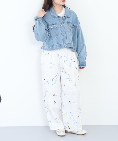 FUNALIVE(ファンアライブ)の「花柄プリントパンツ(その他パンツ・レディース・オフホワイト/ネイビー/ブラック・M)」の9枚目の写真