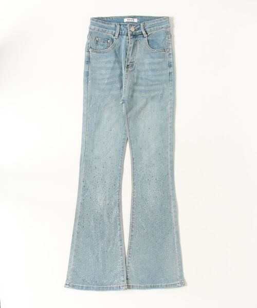 TITTY&CO.（ティティーアンドコー）の「ラインストーン付きフレアデニム（デニムパンツ・レディース・ブルー・MEDIUM/SMALL）」の4枚目の写真