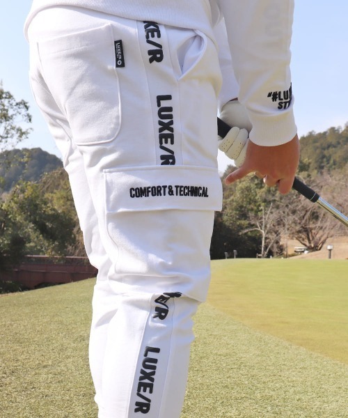 LUXE/R GOLF(ラグジュ ゴルフ)の「(RM)【LUXE/R GOLF】ポンチ サイドライン コード刺繍 カーゴパンツ(カーゴパンツ・メンズ・ベージュ系/ブラック/ホワイト・X-LARGE/LARGE/MEDIUM)」の14枚目の写真