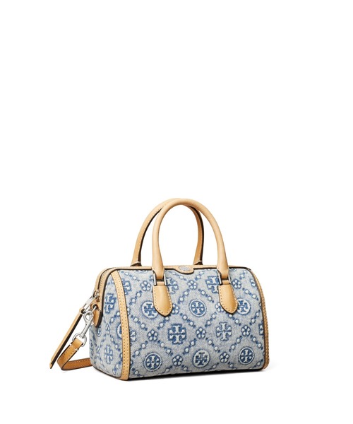TORY BURCH(トリーバーチ)の「Tモノグラム デニム プチバレルバッグ(ショルダーバッグ・レディース・ブルー・ONE SIZE)」の1枚目の写真