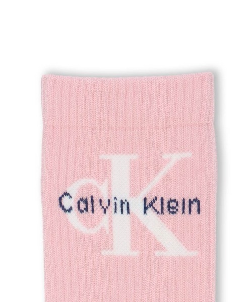 Calvin Klein(カルバン・クライン)の「Calvin Klein ビッグロゴ リブソックス 03267012(ソックス/靴下・レディース・サーモンピンク/ホワイト/オフホワイト/ブラック・23-25cm)」の5枚目の写真