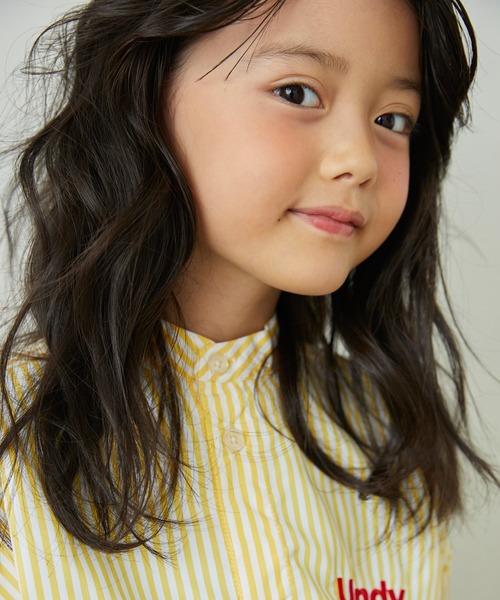 undeny.（アンディニ－）の「アンディニー ストライプシャツ（シャツ/ブラウス・キッズ・イエロー/ピンク/イエロー×グリーン・M/L/XL）」の7枚目の写真