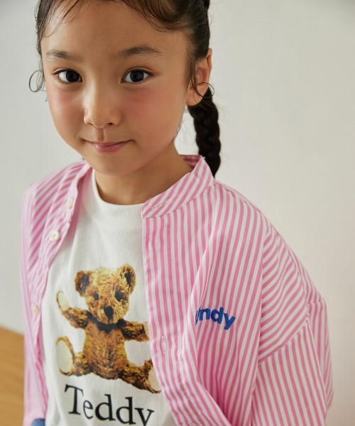 undeny.（アンディニ－）の「アンディニー ストライプシャツ（シャツ/ブラウス・キッズ・イエロー/ピンク/イエロー×グリーン・M/L/XL）」の9枚目の写真