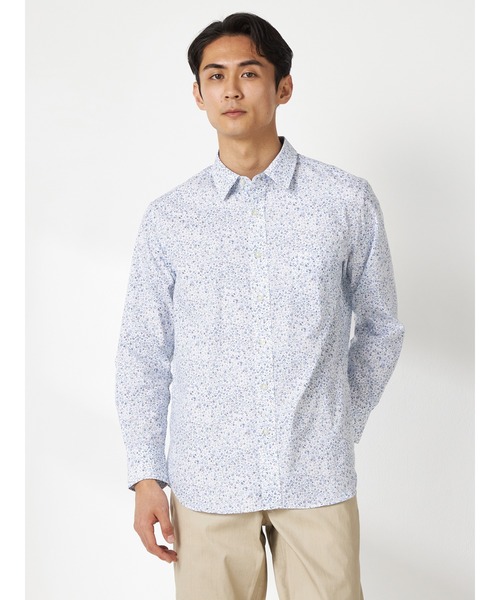 McGREGOR(マックレガー)の「スプリングフラワープリントシャツ(シャツ/ブラウス・メンズ・アイボリー/ブルー・L/XL/M)」の1枚目の写真