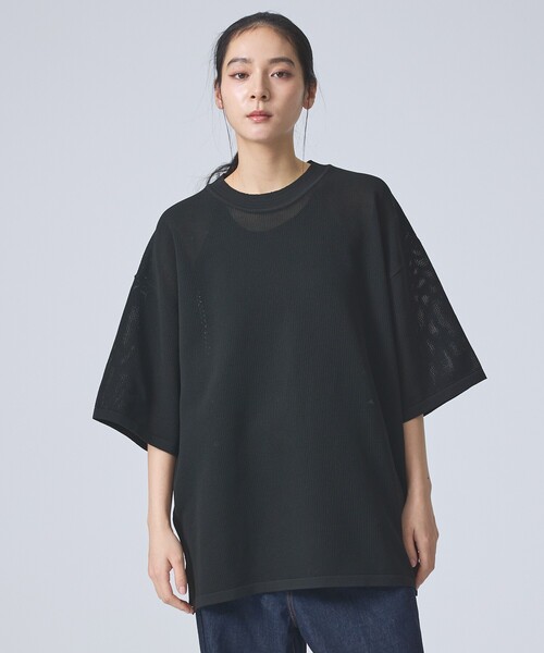 FORTUNA HOMME（フォルトゥナオム）の「【FORTUNA /フォルトゥナ】ECOTEC KnitメッシュT/エコテックニットハイメッシュTシャツ/ユニセックス/【WEB限定】（ニット/セーター・メンズ・ホワイト/グレー/ブラック・L/M）」の5枚目の写真