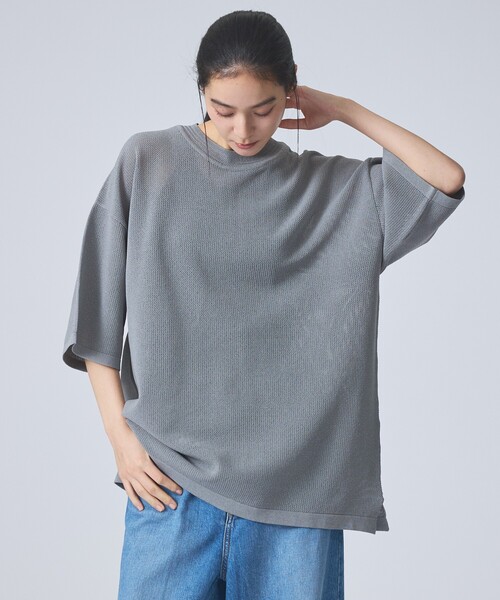 FORTUNA HOMME（フォルトゥナオム）の「【FORTUNA /フォルトゥナ】ECOTEC KnitメッシュT/エコテックニットハイメッシュTシャツ/ユニセックス/【WEB限定】（ニット/セーター・メンズ・ホワイト/グレー/ブラック・L/M）」の16枚目の写真