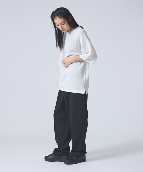 FORTUNA HOMME（フォルトゥナオム）の「【FORTUNA /フォルトゥナ】ECOTEC KnitメッシュT/エコテックニットハイメッシュTシャツ/ユニセックス/【WEB限定】（ニット/セーター・メンズ・ホワイト/グレー/ブラック・L/M）」の20枚目の写真