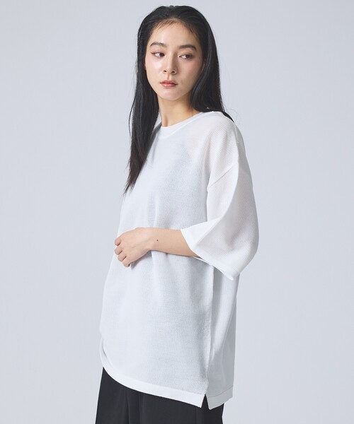 FORTUNA HOMME（フォルトゥナオム）の「【FORTUNA /フォルトゥナ】ECOTEC KnitメッシュT/エコテックニットハイメッシュTシャツ/ユニセックス/【WEB限定】（ニット/セーター・メンズ・ホワイト/グレー/ブラック・L/M）」の22枚目の写真