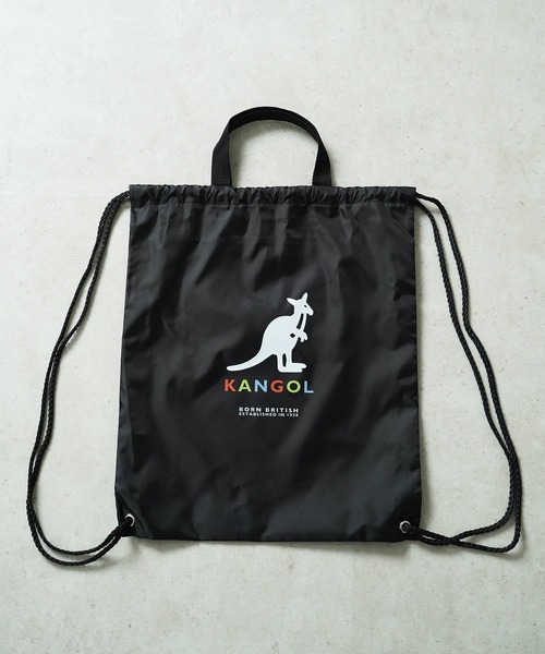 KANGOL(カンゴール)の「"06"≪KANGOL≫ブランドロゴマーク プリント ナップサック(バックパック/リュック・メンズ・ブラック系2/ブラック系1・ONE SIZE)」の13枚目の写真