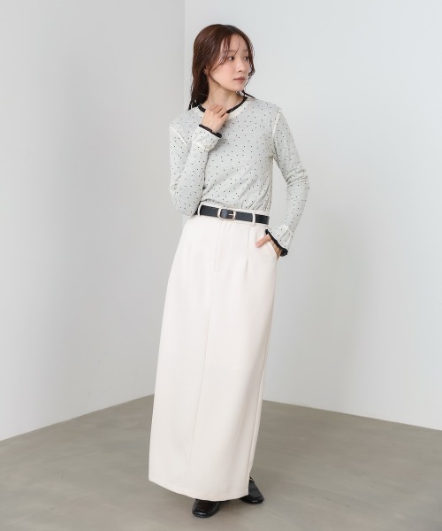 Bab(バブ)の「シアードットフリルカットソー(Tシャツ/カットソー・レディース・ブラック/アイボリー/ブルー・FREE)」の5枚目の写真