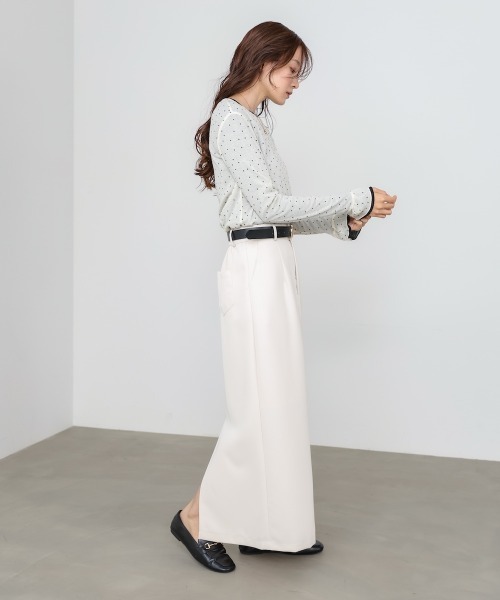 Bab(バブ)の「シアードットフリルカットソー(Tシャツ/カットソー・レディース・ブラック/アイボリー/ブルー・FREE)」の9枚目の写真