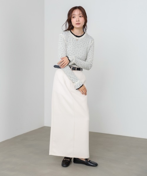 Bab(バブ)の「シアードットフリルカットソー(Tシャツ/カットソー・レディース・ブラック/アイボリー/ブルー・FREE)」の19枚目の写真