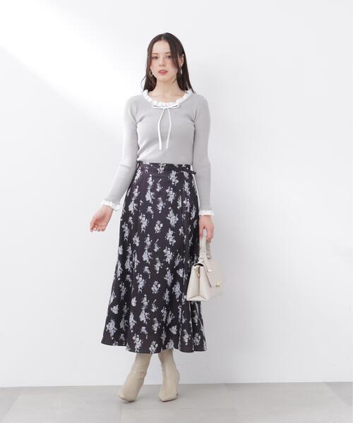 PROPORTION BODY DRESSING(プロポーションボディドレッシング)の「リボン付きフリルニットトップス / 1216170311(ニット/セーター・レディース・ホワイト系その他/ピンク/グレー系その他・FREE)」の13枚目の写真
