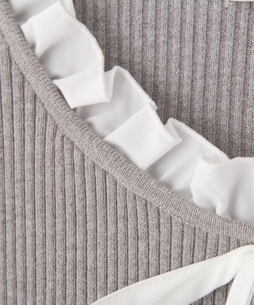 PROPORTION BODY DRESSING(プロポーションボディドレッシング)の「リボン付きフリルニットトップス / 1216170311(ニット/セーター・レディース・ホワイト系その他/ピンク/グレー系その他・FREE)」の7枚目の写真