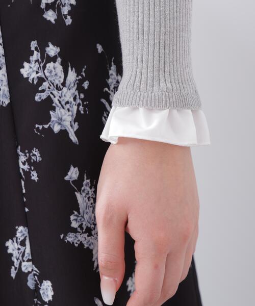 PROPORTION BODY DRESSING(プロポーションボディドレッシング)の「リボン付きフリルニットトップス / 1216170311(ニット/セーター・レディース・ホワイト系その他/ピンク/グレー系その他・FREE)」の9枚目の写真