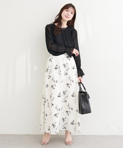 natural couture(ナチュラルクチュール)の「キャンディスリーブプリーツブラウス(シャツ/ブラウス・レディース・ピンク/ラベンダー/ブラック/サックスブルー/オフホワイト・FREE)」の18枚目の写真