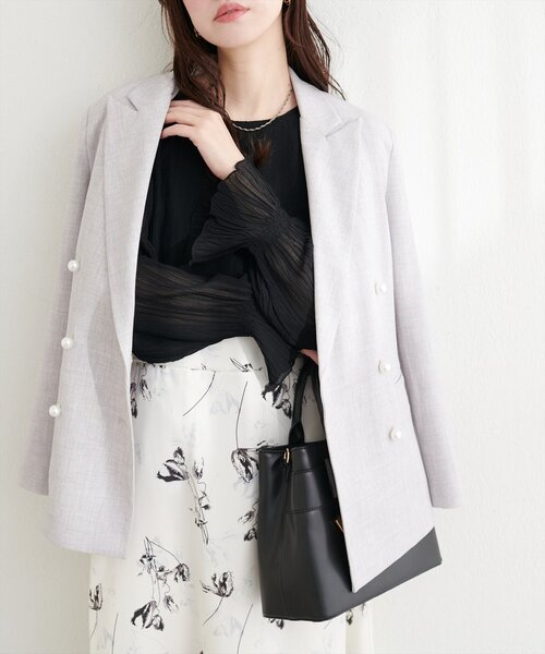 natural couture(ナチュラルクチュール)の「キャンディスリーブプリーツブラウス(シャツ/ブラウス・レディース・ピンク/ラベンダー/ブラック/サックスブルー/オフホワイト・FREE)」の19枚目の写真