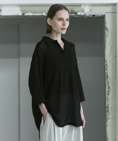 remer(リメール)の「loose melange skipper polo shirt / ルーズメランジスキッパーポロシャツ(ポロシャツ・メンズ・スミクロ/ダークブルー/ダークグレー・LARGE/MEDIUM/SMALL/X-SMALL)」の16枚目の写真
