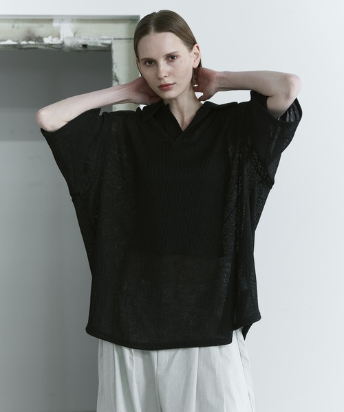remer(リメール)の「loose melange skipper polo shirt / ルーズメランジスキッパーポロシャツ(ポロシャツ・メンズ・スミクロ/ダークブルー/ダークグレー・LARGE/MEDIUM/SMALL/X-SMALL)」の17枚目の写真