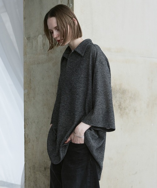 remer(リメール)の「loose melange skipper polo shirt / ルーズメランジスキッパーポロシャツ(ポロシャツ・メンズ・スミクロ/ダークブルー/ダークグレー・LARGE/MEDIUM/SMALL/X-SMALL)」の19枚目の写真