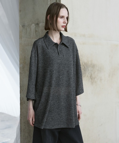 remer(リメール)の「loose melange skipper polo shirt / ルーズメランジスキッパーポロシャツ(ポロシャツ・メンズ・スミクロ/ダークブルー/ダークグレー・LARGE/MEDIUM/SMALL/X-SMALL)」の20枚目の写真