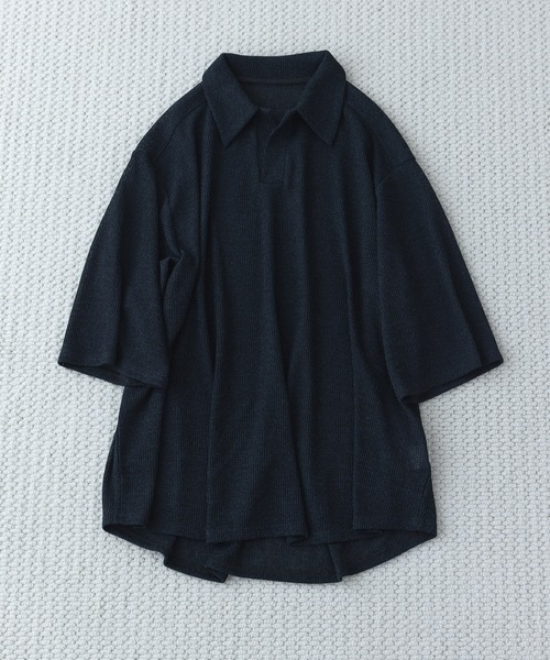 remer(リメール)の「loose melange skipper polo shirt / ルーズメランジスキッパーポロシャツ(ポロシャツ・メンズ・スミクロ/ダークブルー/ダークグレー・LARGE/MEDIUM/SMALL/X-SMALL)」の22枚目の写真